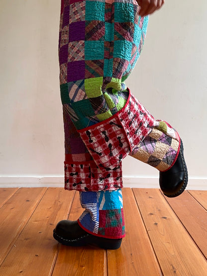 old quilt tuck wide pants