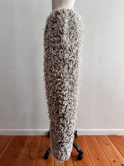 old fur pants / gray×silver