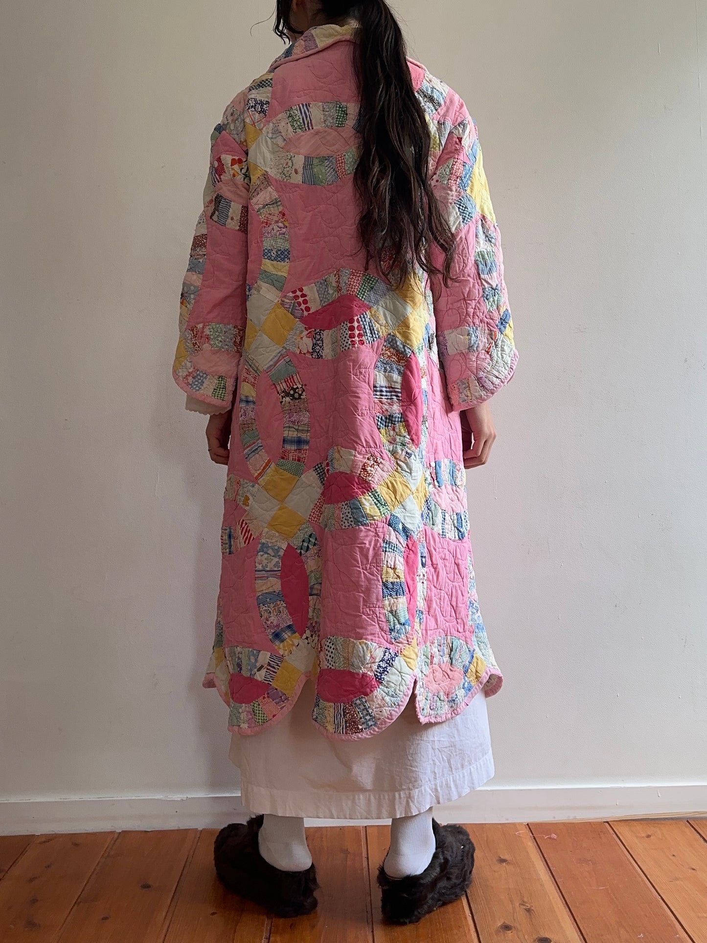 old quilt dress coat