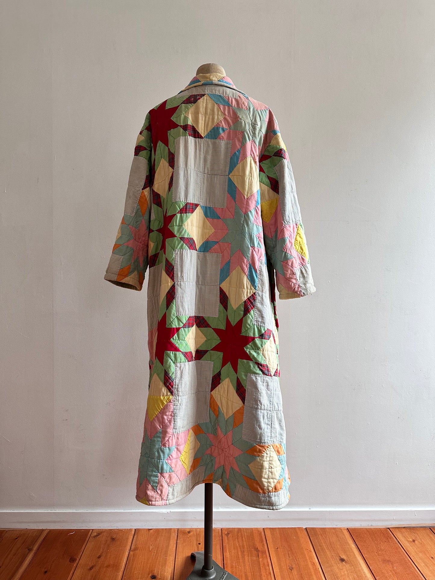 old quilt dress coat