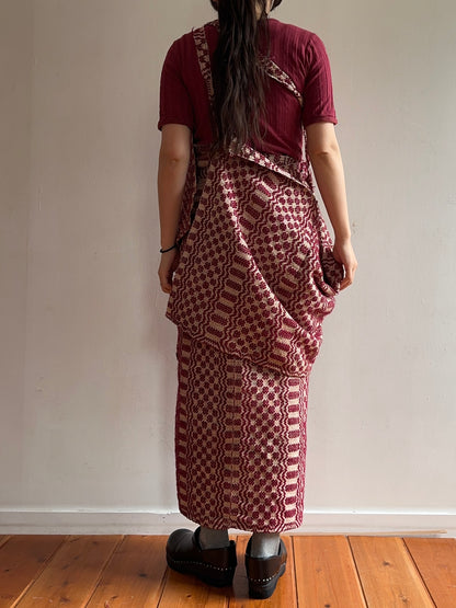 old coverlet wrap short skirt / bordeaux