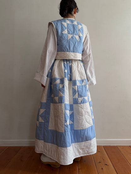 old quilt gather skirt
