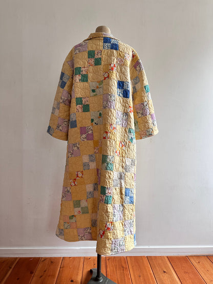 old quilt dress coat