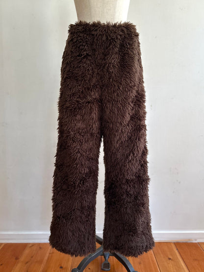 old fur pants / dark brown