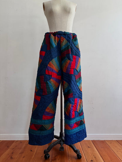 old quilt tuck wide pants