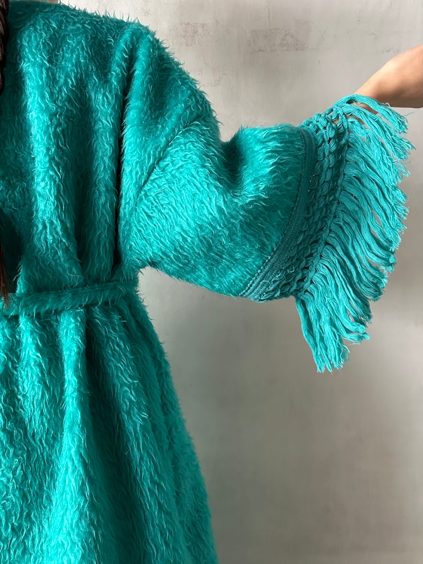 old fur fringe dress