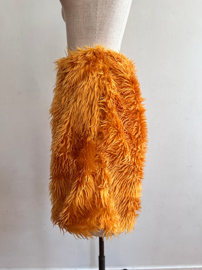 old fur short pants / marigold