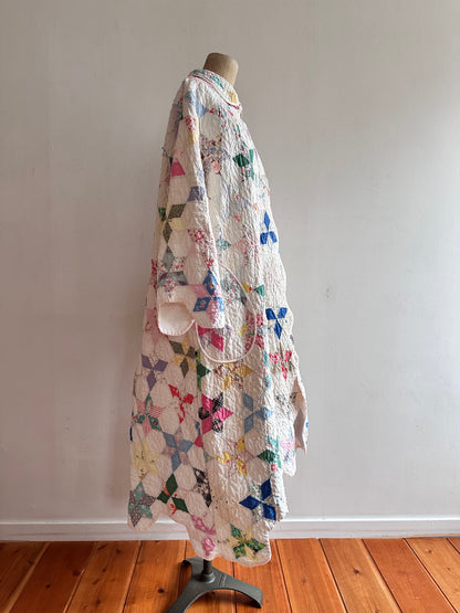 old quilt dress coat