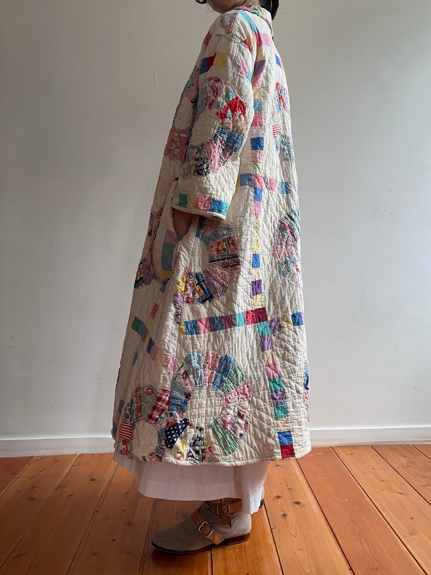 old quilt dress coat