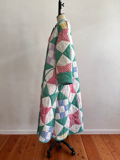 old quilt dress coat