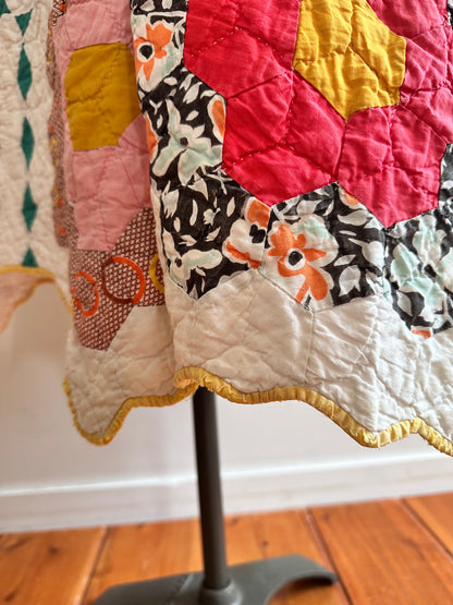 old quilt dress coat