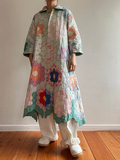 old quilt dress coat