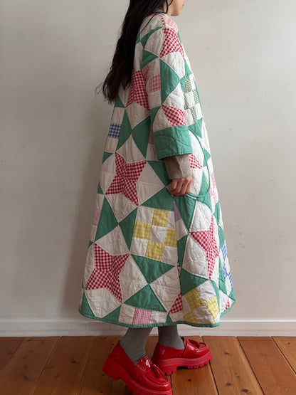 old quilt dress coat