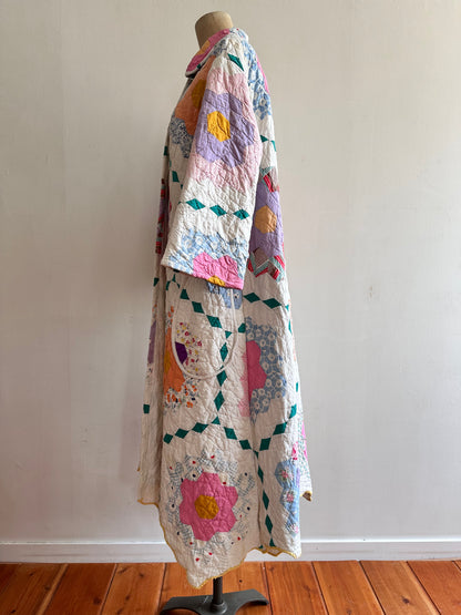 old quilt dress coat