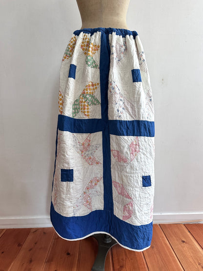 old quilt gather skirt