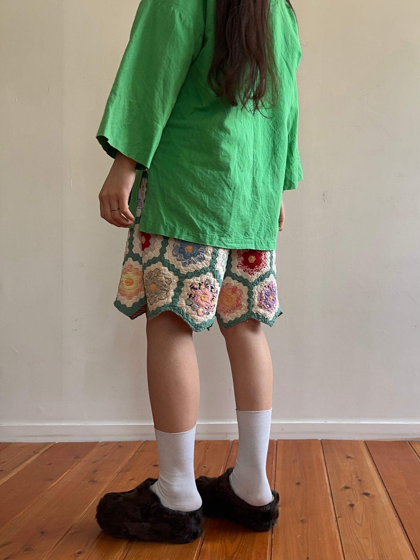 old quilt short pants