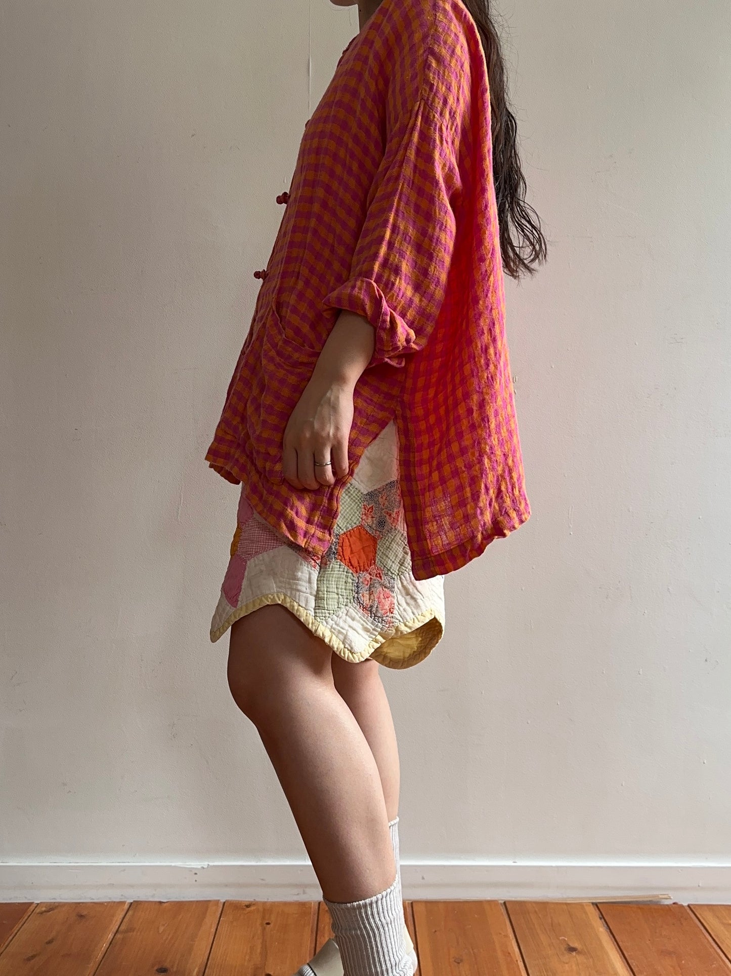 old quilt short pants