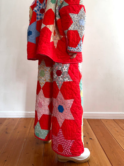 old quilt wide pants