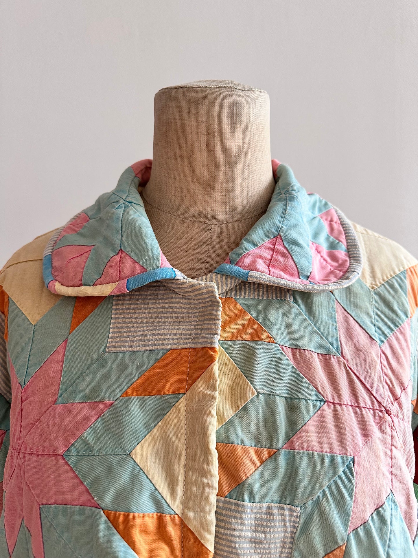 old quilt dress coat