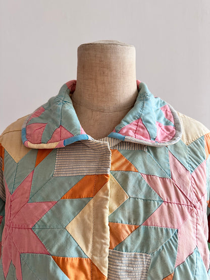 old quilt dress coat