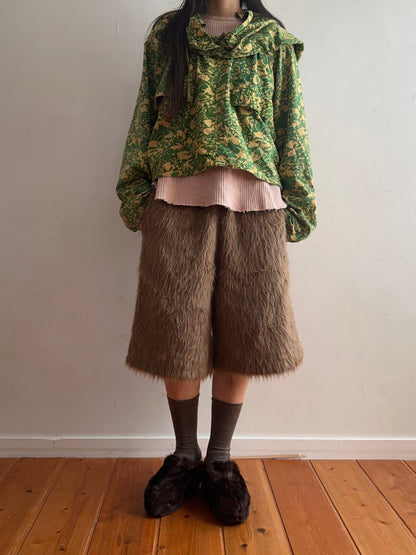 old fur half pants / mocha