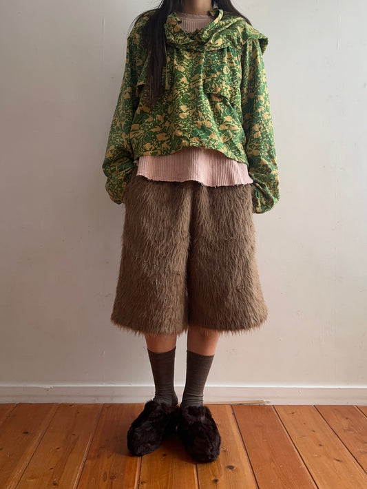 old fur half pants / mocha