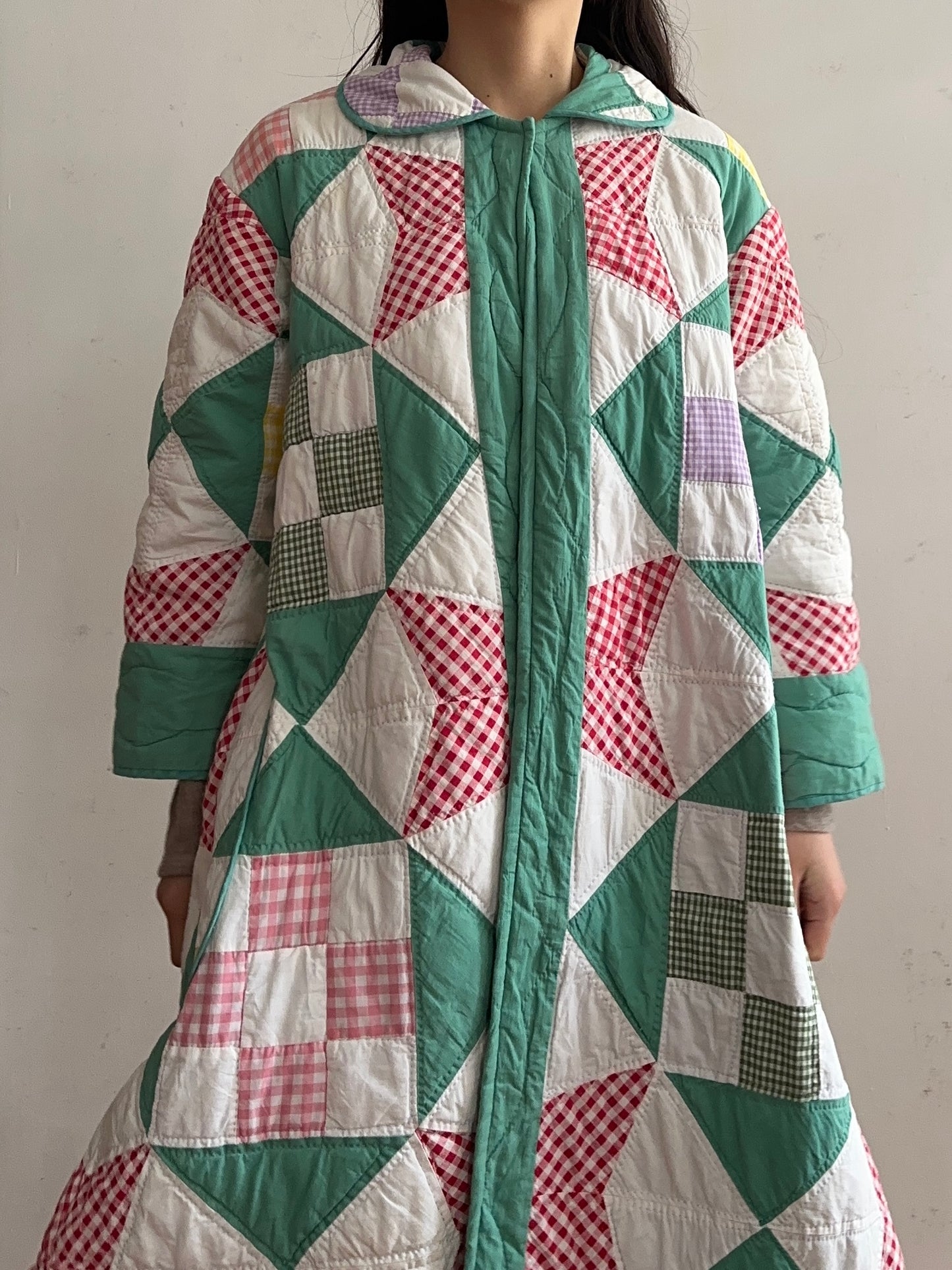 old quilt dress coat