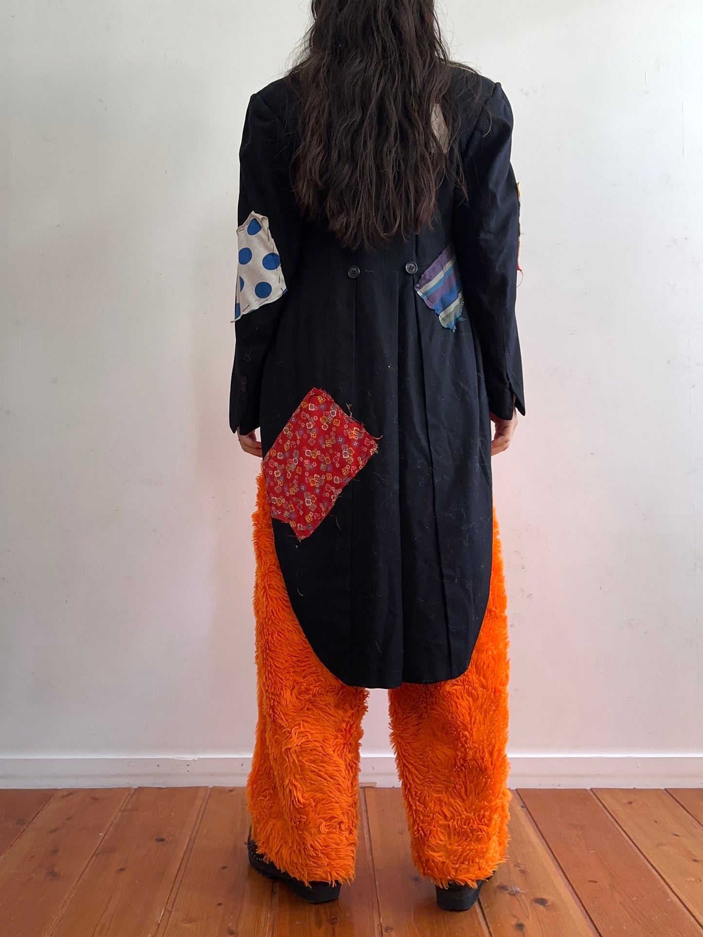 old fur pants /orange