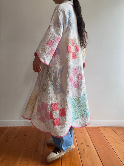 old quilt dress coat