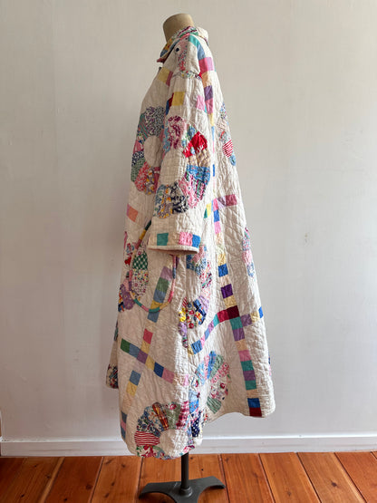 old quilt dress coat