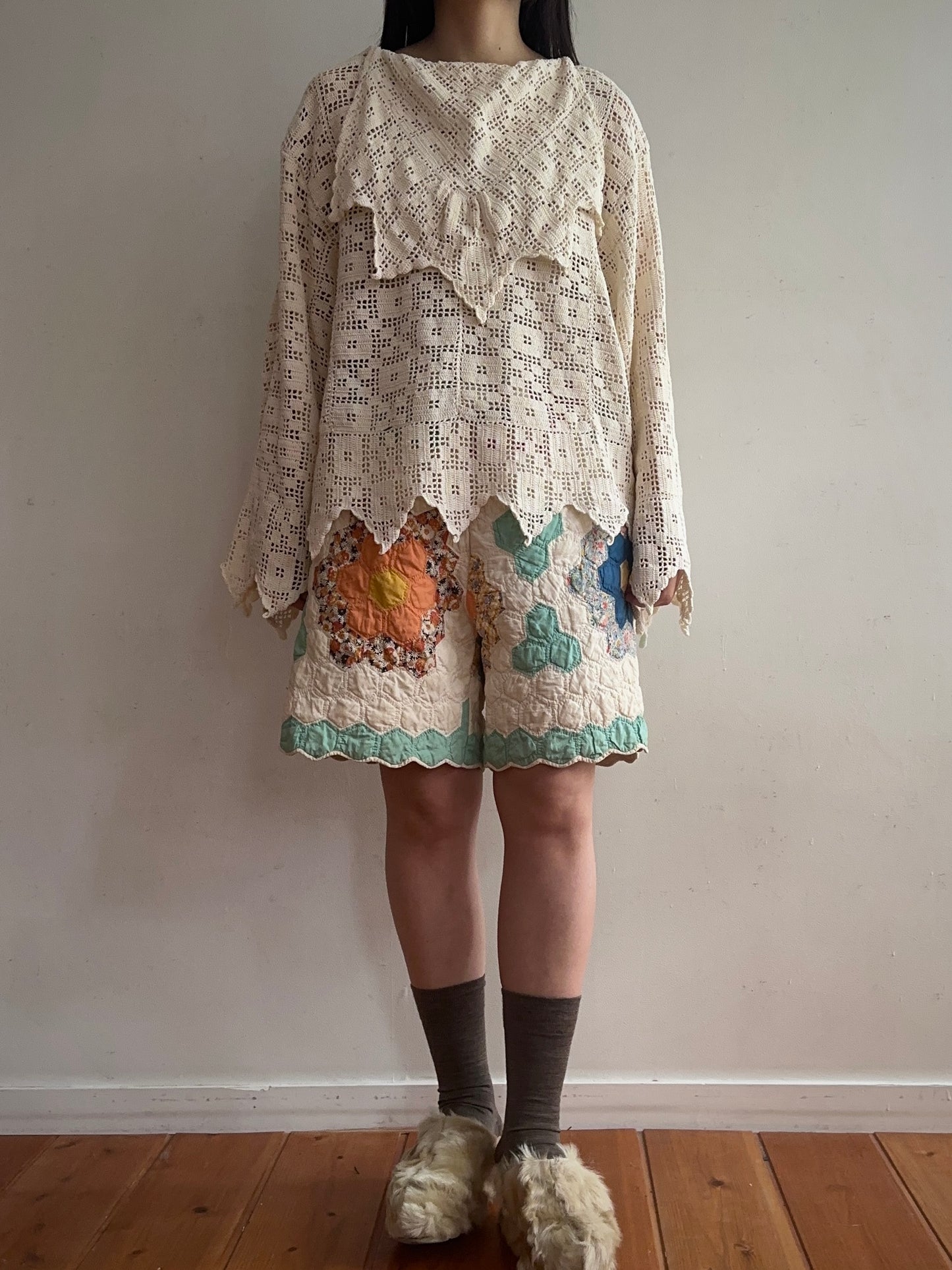 old quilt short pants