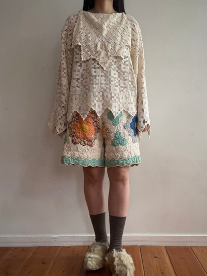old quilt short pants