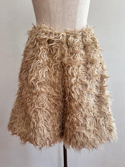 old fur short pants / ivory