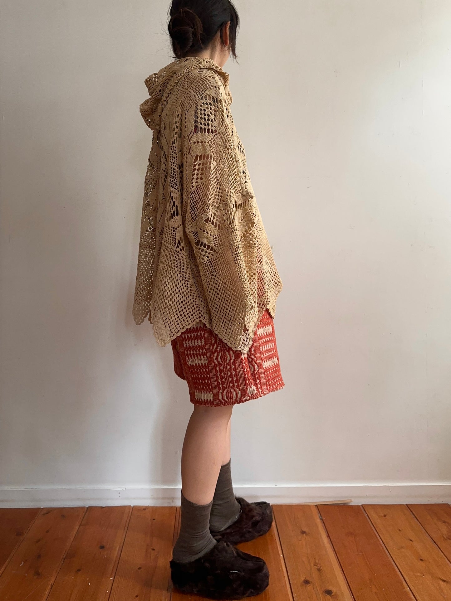 old crochet lace parka