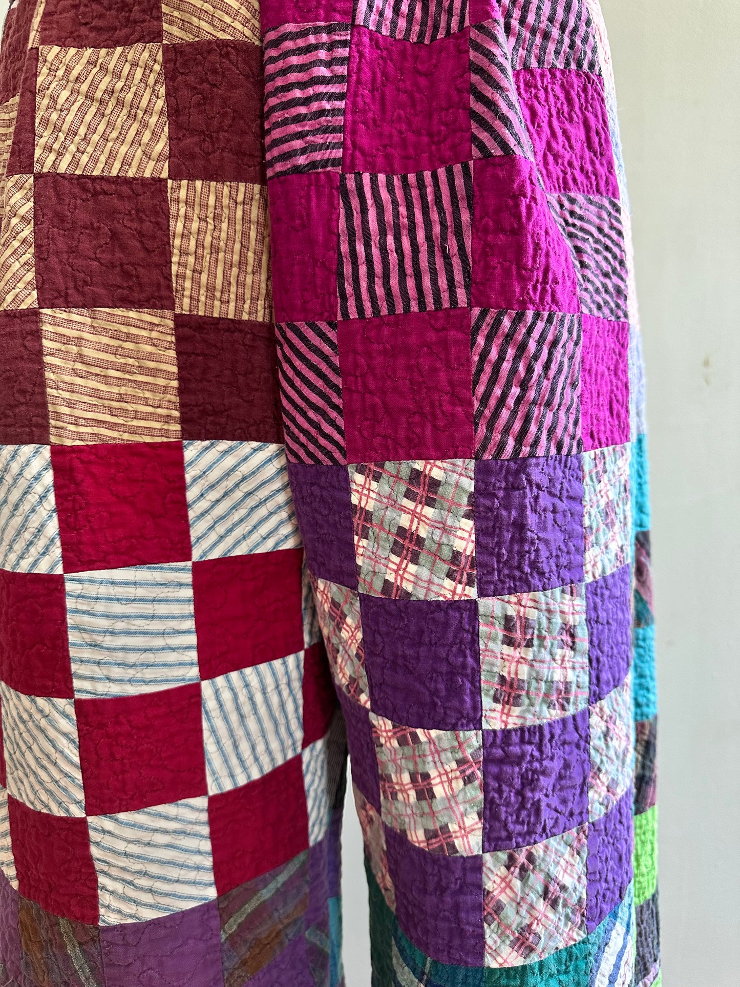 old quilt tuck wide pants