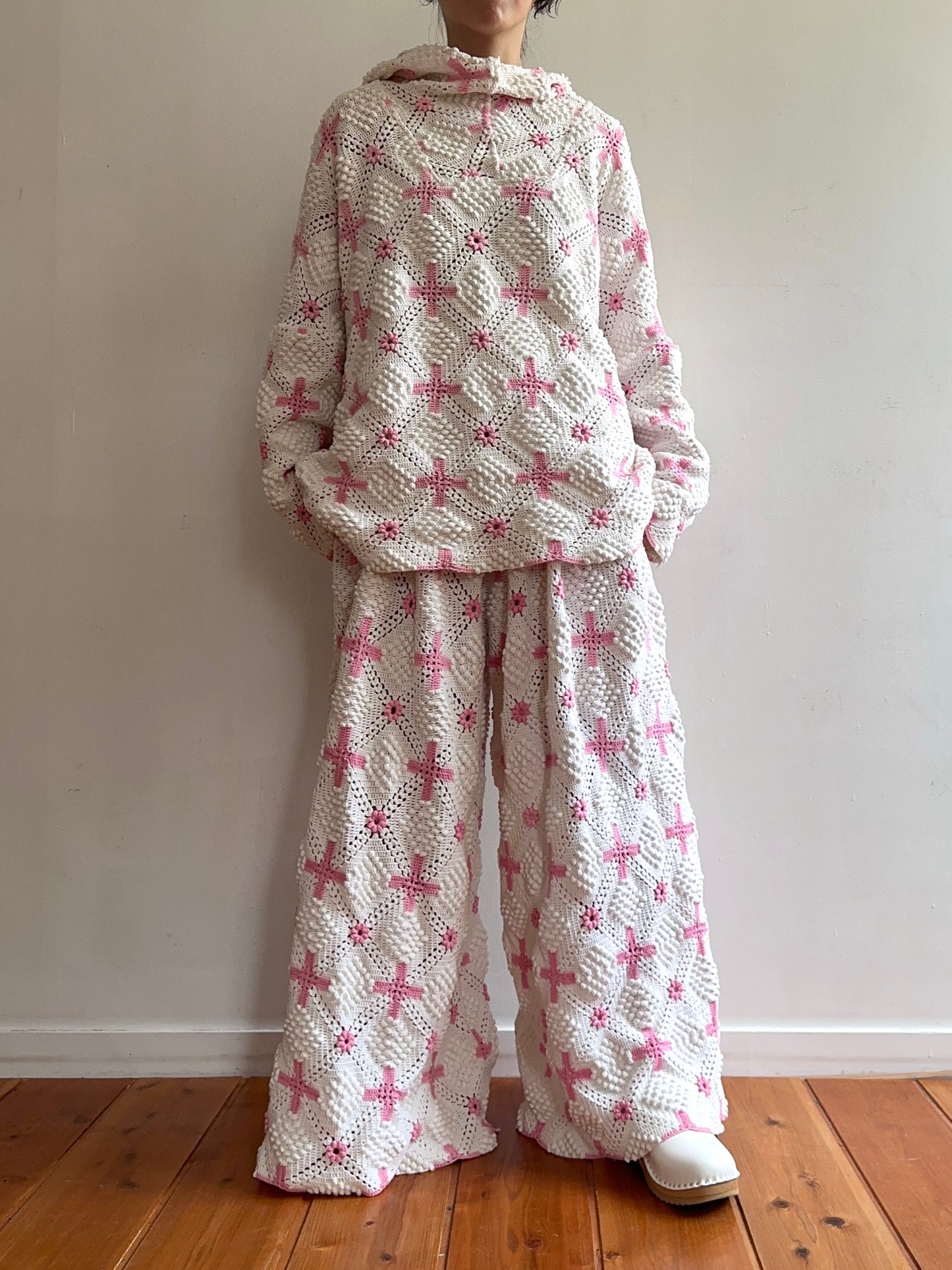 old crochet lace parka