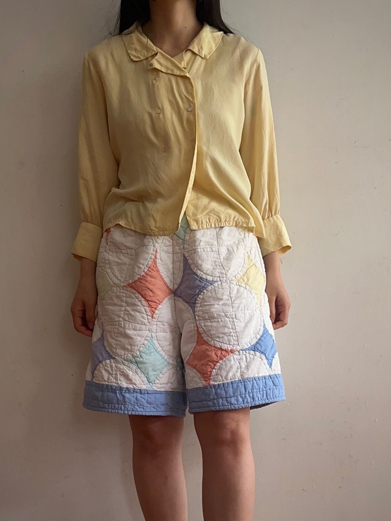 old quilt short pants