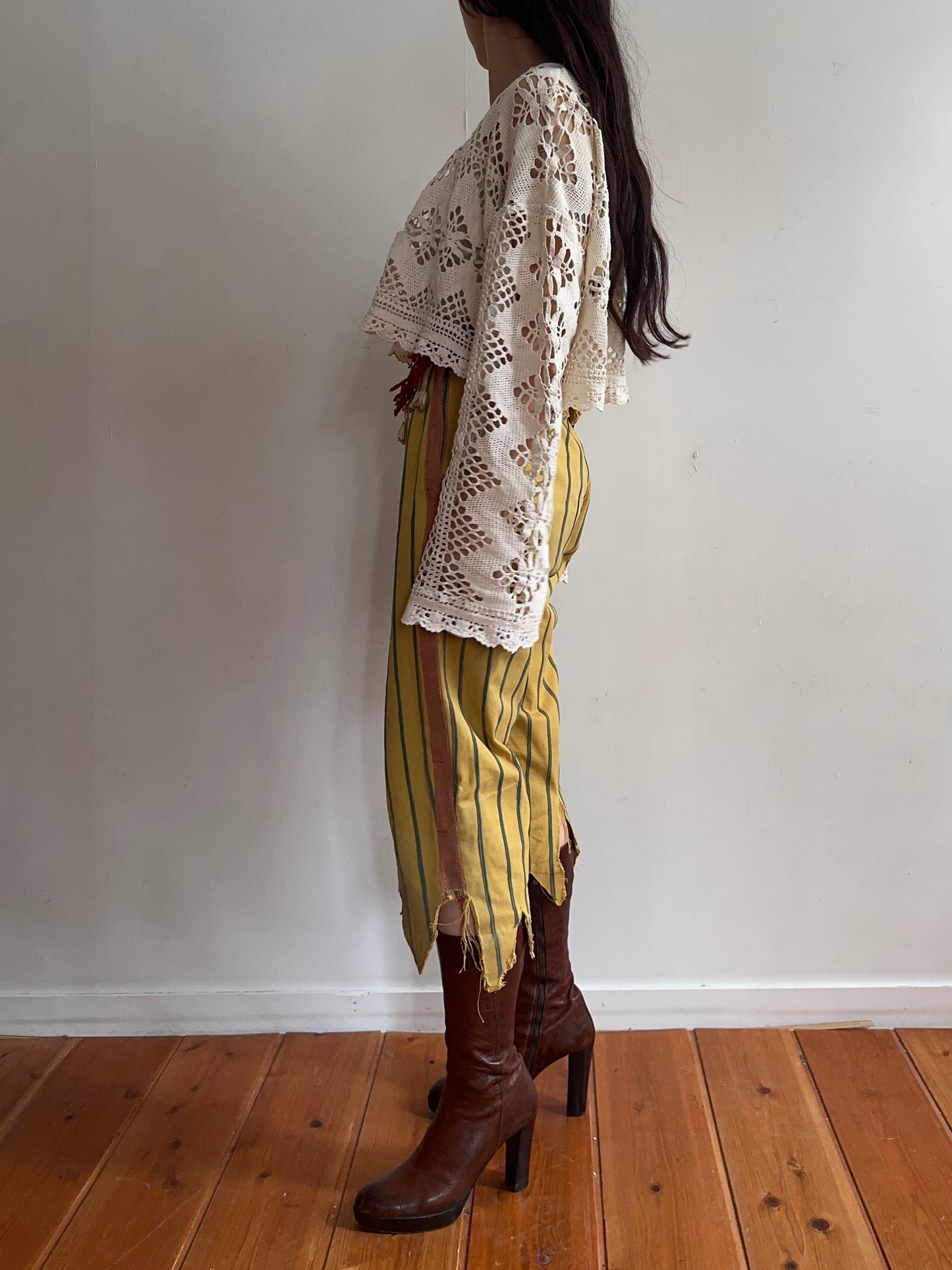 old crochet lace short tops