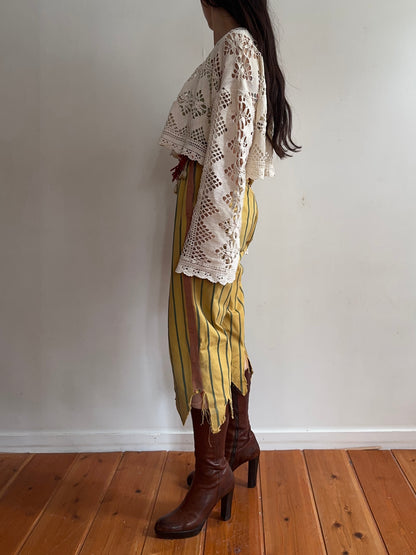 old crochet lace short tops