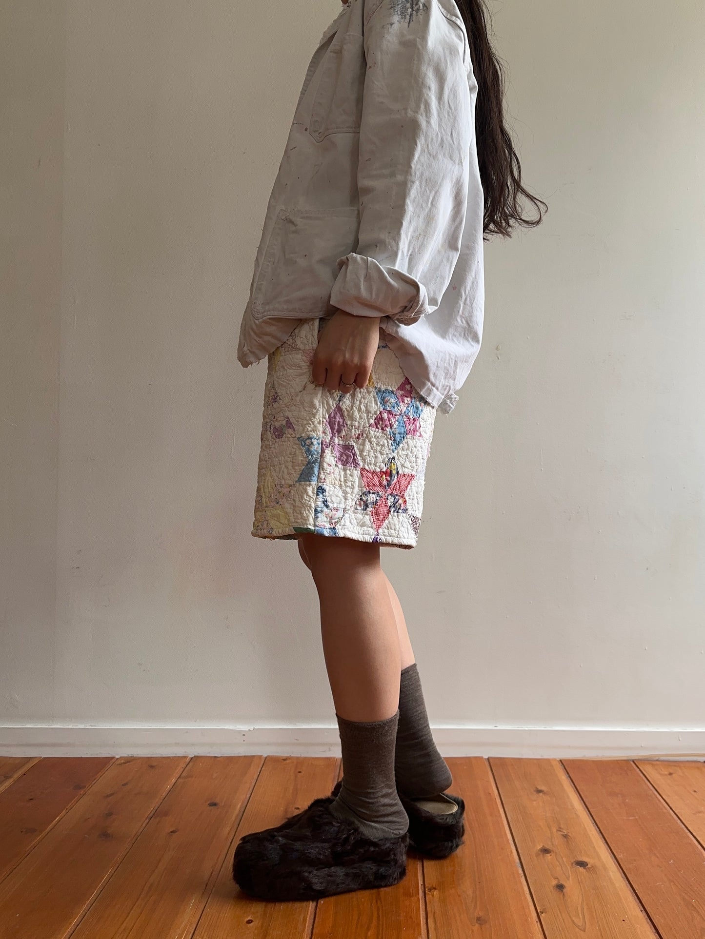 old quilt short pants