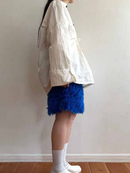 old fur short pants / blue