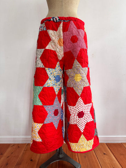 old quilt wide pants