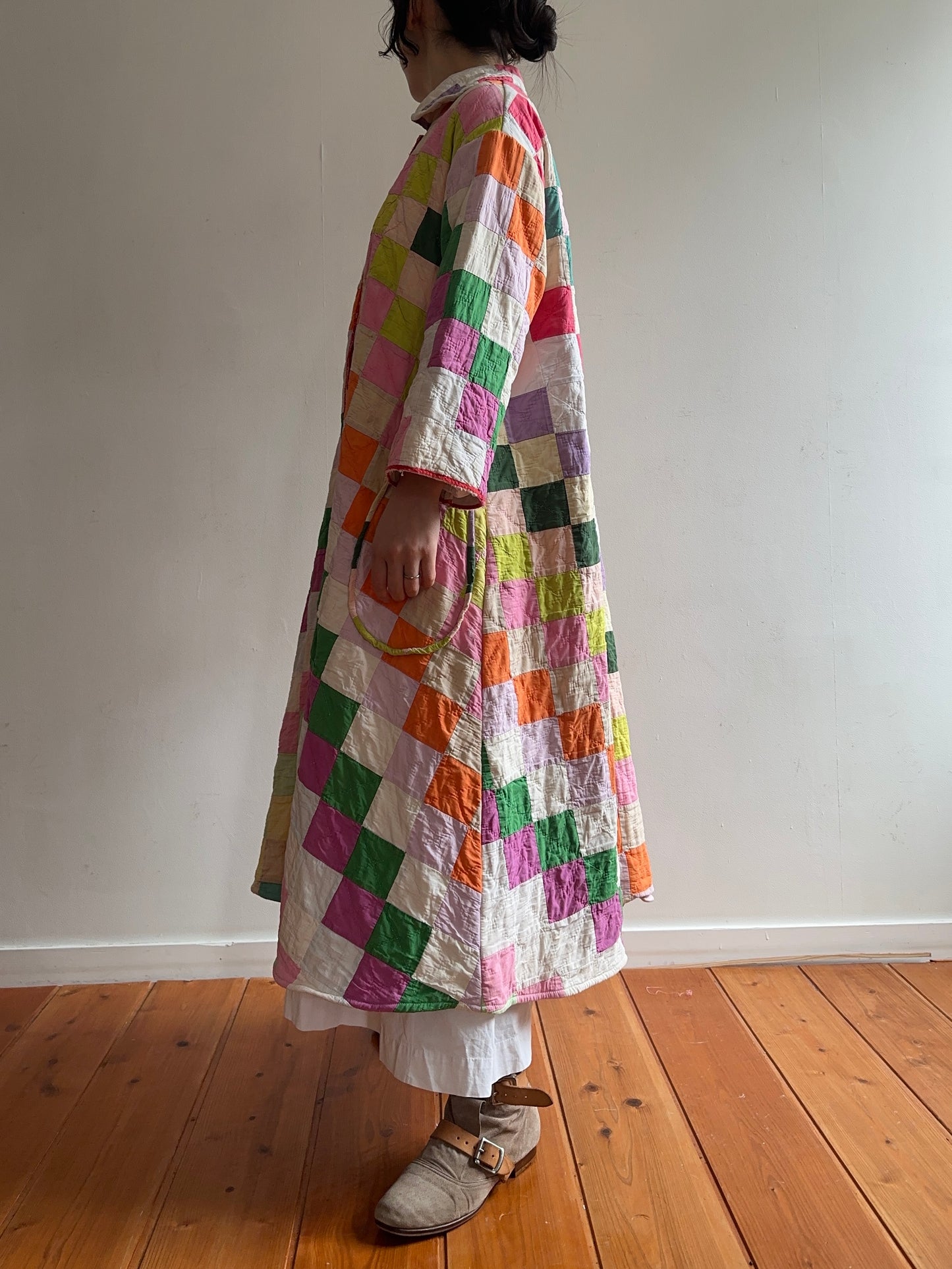 old quilt dress coat