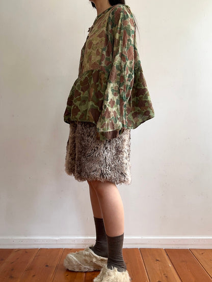 old fur short pants / wolf greige