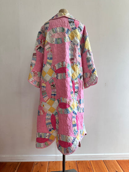 old quilt dress coat