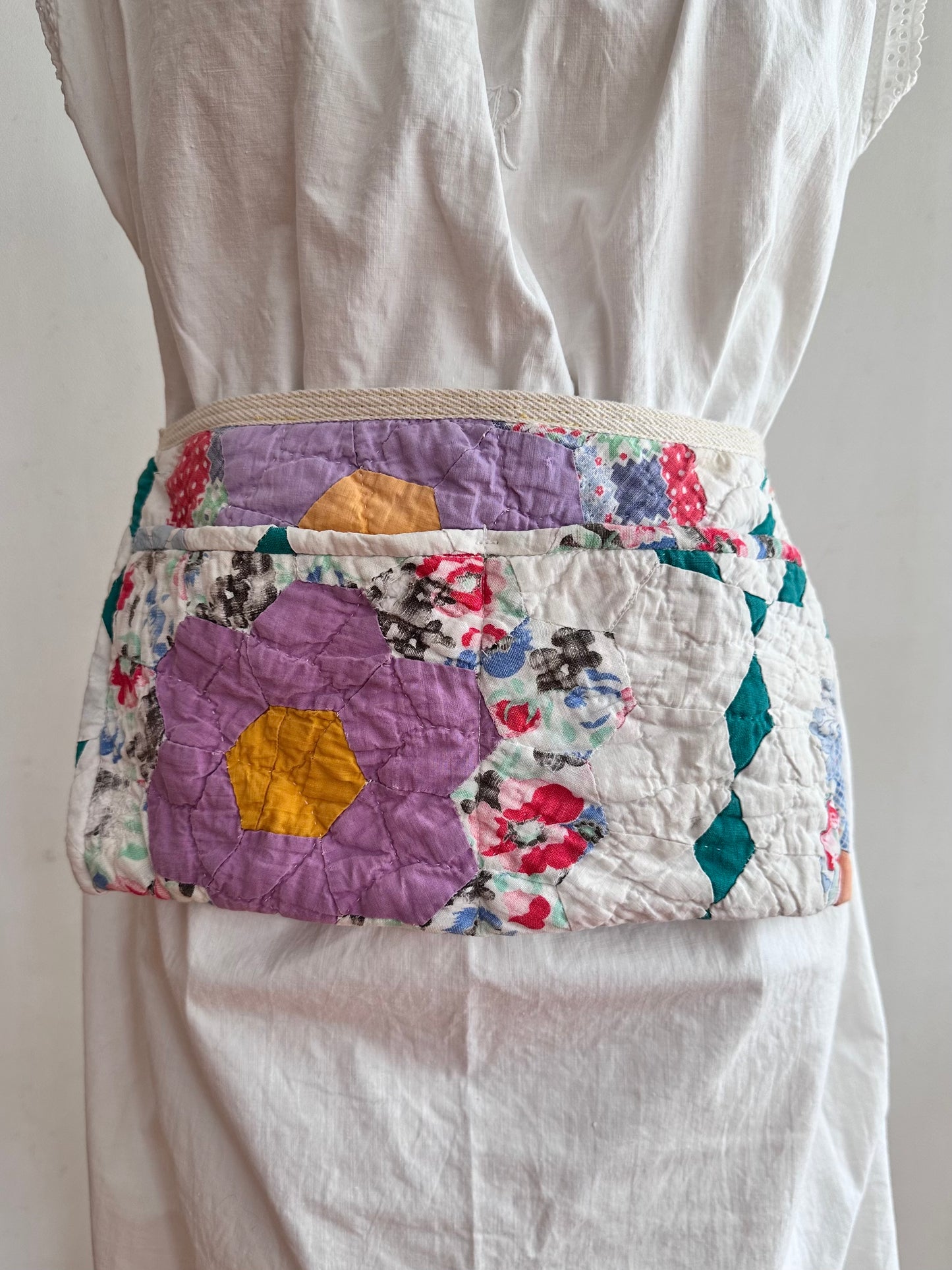 old quilt work apron