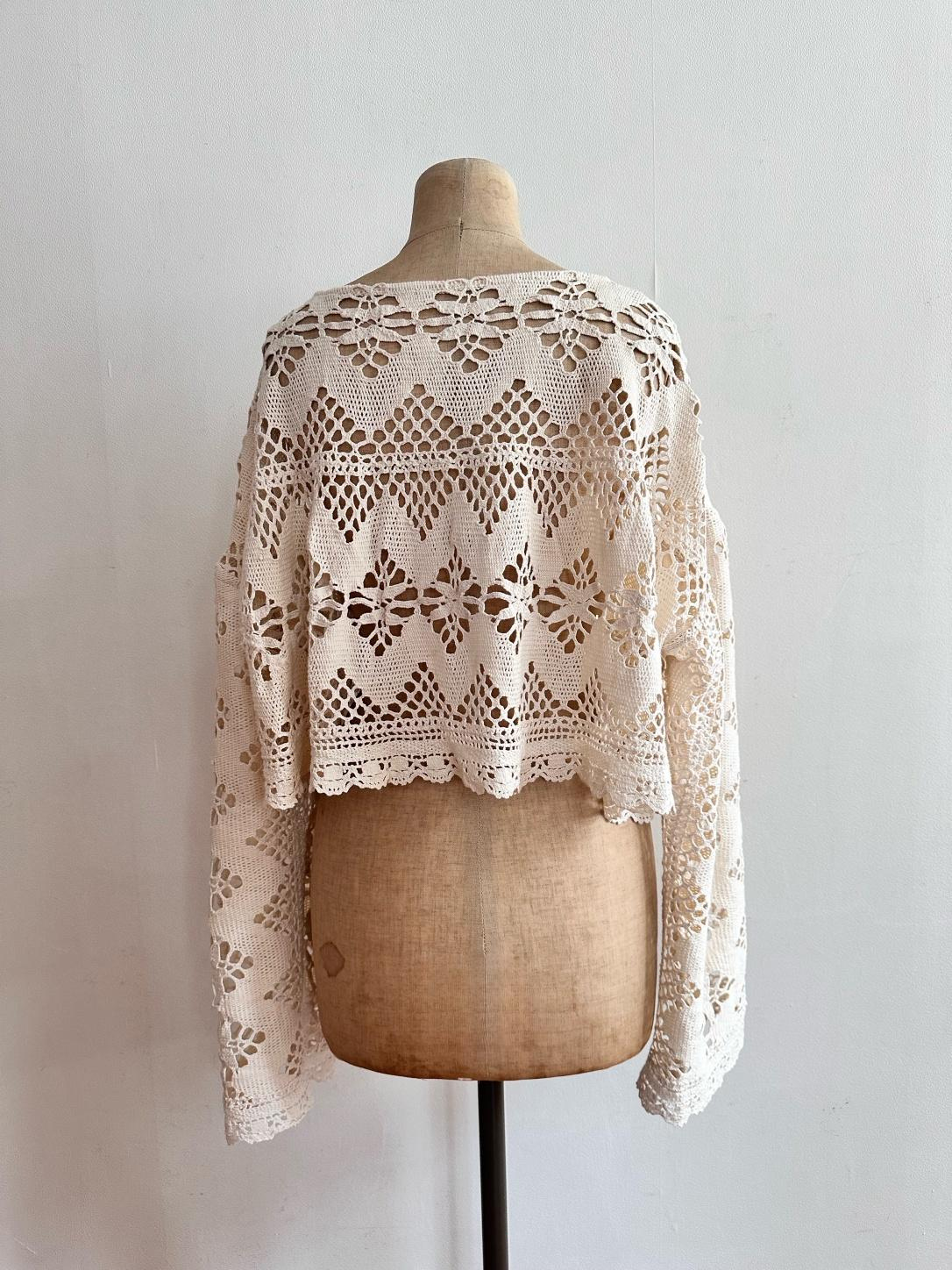 old crochet lace short tops