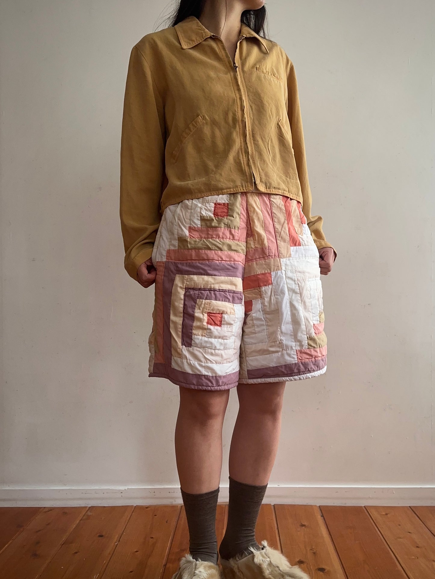 old quilt short pants
