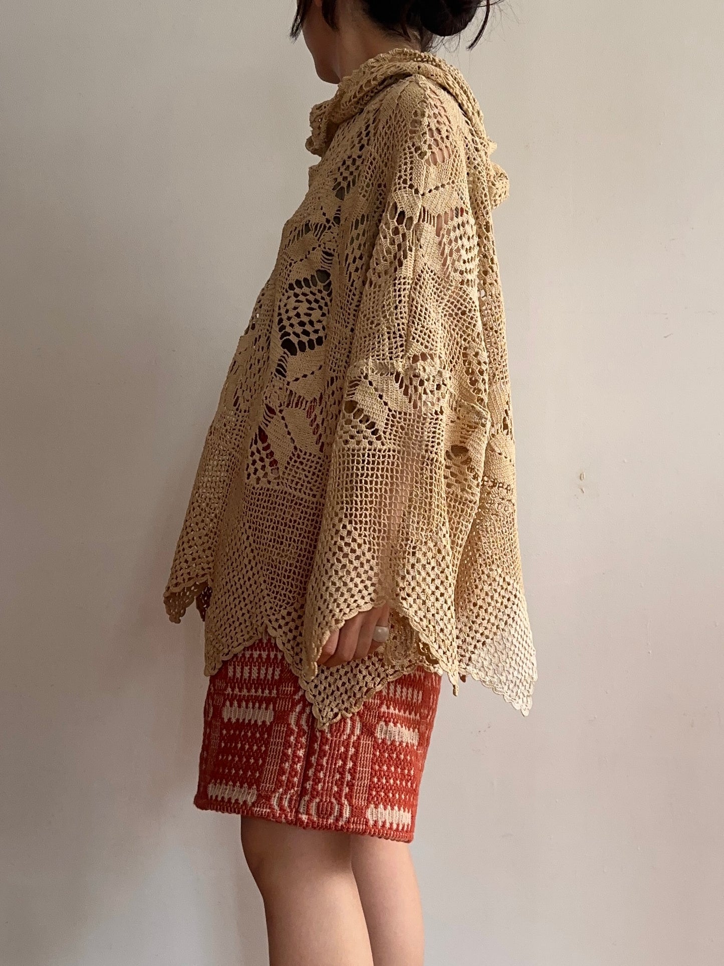 old crochet lace parka