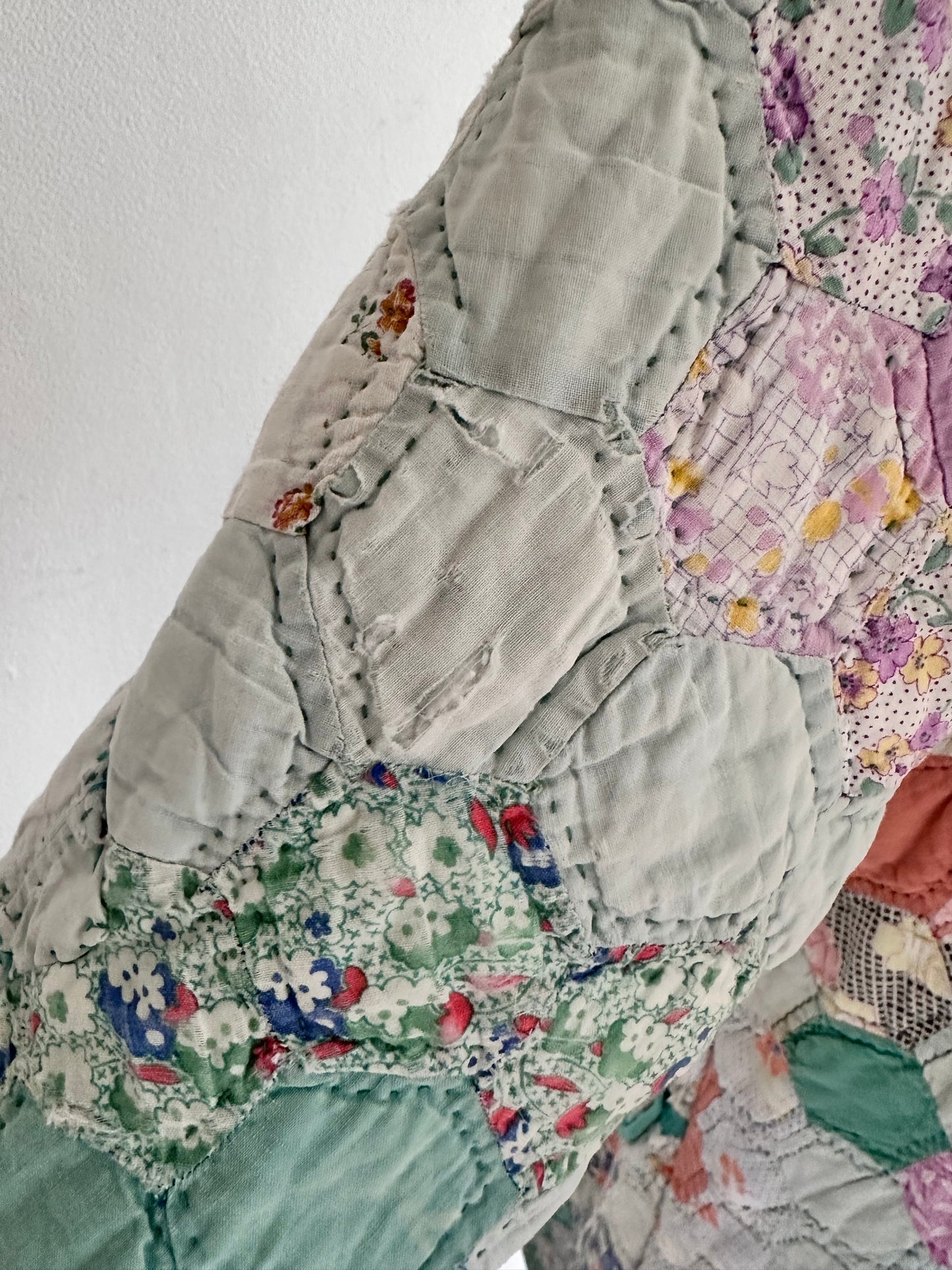 old quilt dress coat